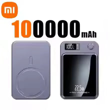 Xiaomi 100000mAh Magnetic Power Bank Wireless Fast Charger For Magsafe Portable Auxiliary Battery Pack For iPhone Huawei Samsung