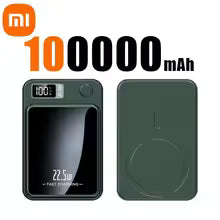 Xiaomi 100000mAh Magnetic Power Bank Wireless Fast Charger For Magsafe Portable Auxiliary Battery Pack For iPhone Huawei Samsung