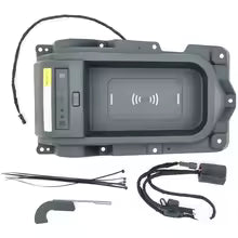 Control panel with wiring harnesses on a black background