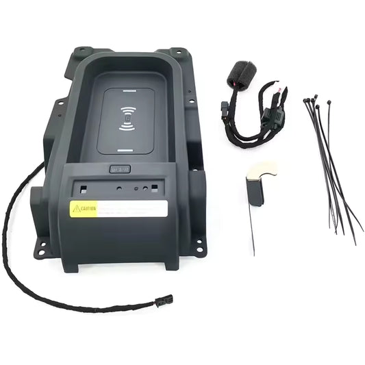 Electronic device with cables and connectors on a white background