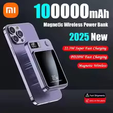 Xiaomi 100000mAh Magnetic Power Bank Wireless Fast Charger For Magsafe Portable Auxiliary Battery Pack For iPhone Huawei Samsung