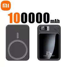 Xiaomi 100000mAh Magnetic Power Bank Wireless Fast Charger For Magsafe Portable Auxiliary Battery Pack For iPhone Huawei Samsung