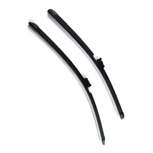 Two car windshield wipers on a white background